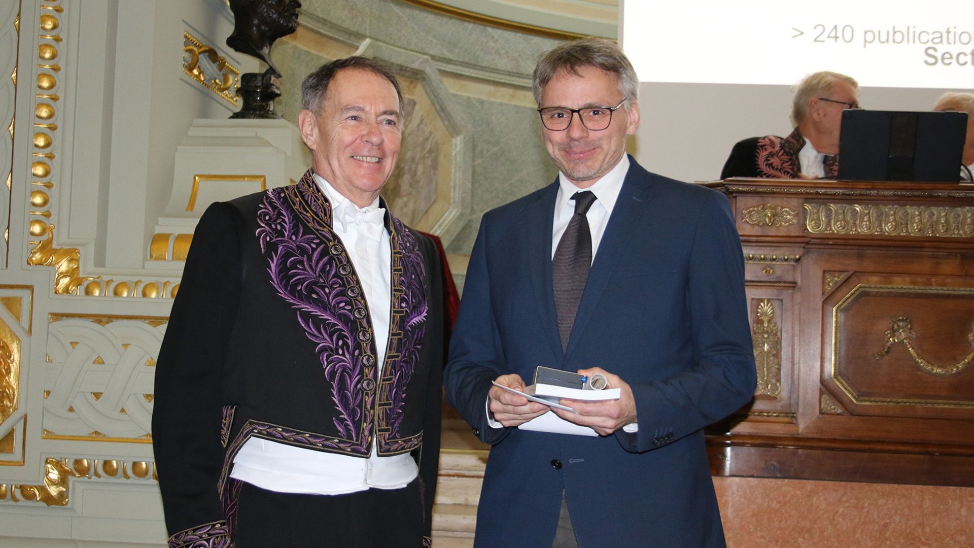 Two people on one stage