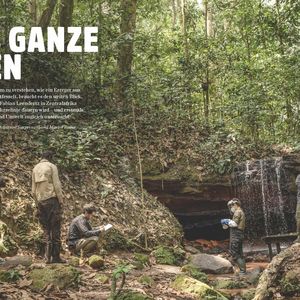 HIOH founding director Fabian Leendertz and his colleague Livia Patrono free bats from nets in order to examine them for pathogens.