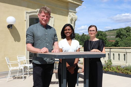 Picture of Jochen Bodem, Rinu Sivarajan and Maria Steinke. Photo: Bernadette Ganz